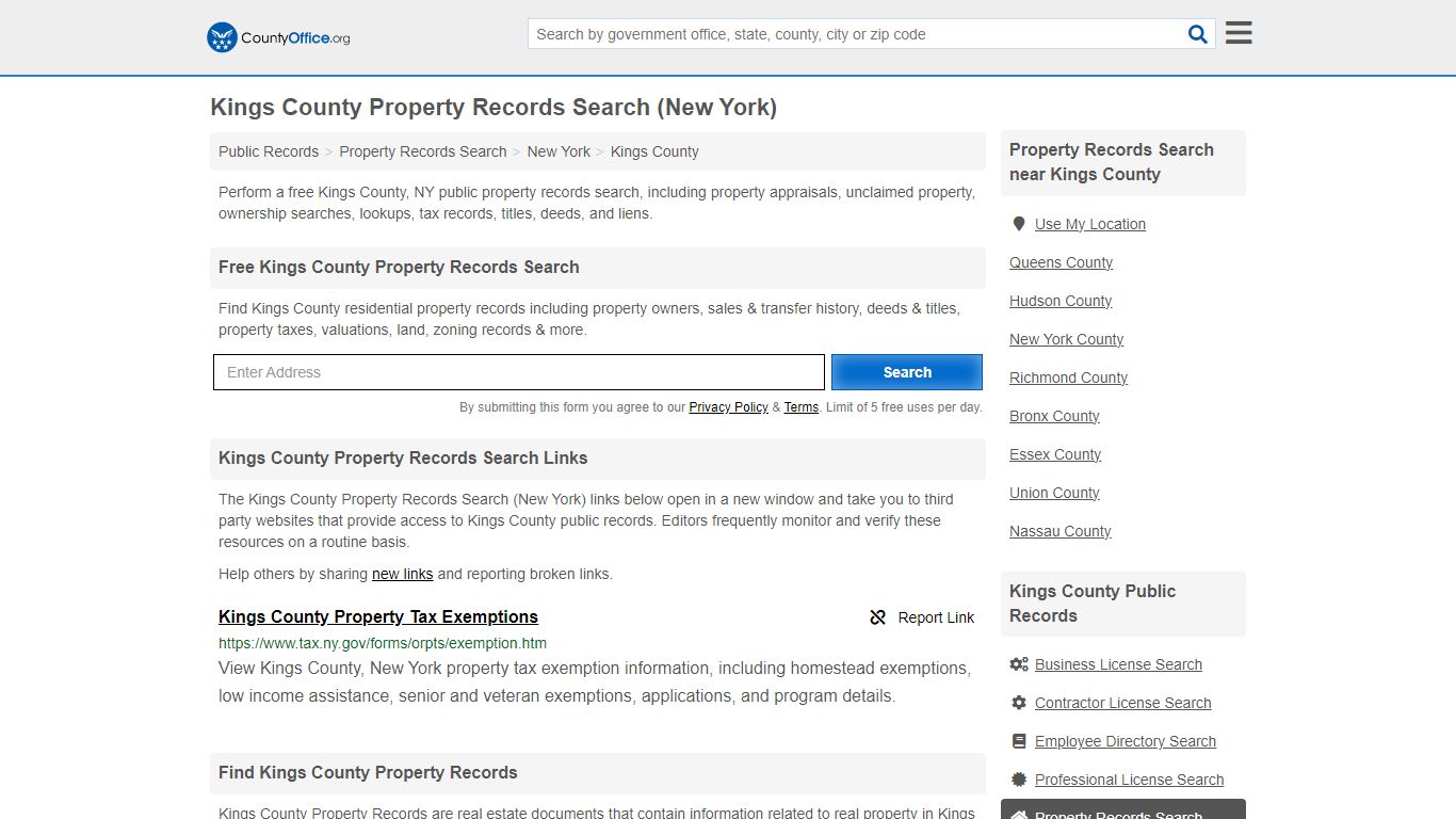 Kings County Property Records Search (New York) - County Office